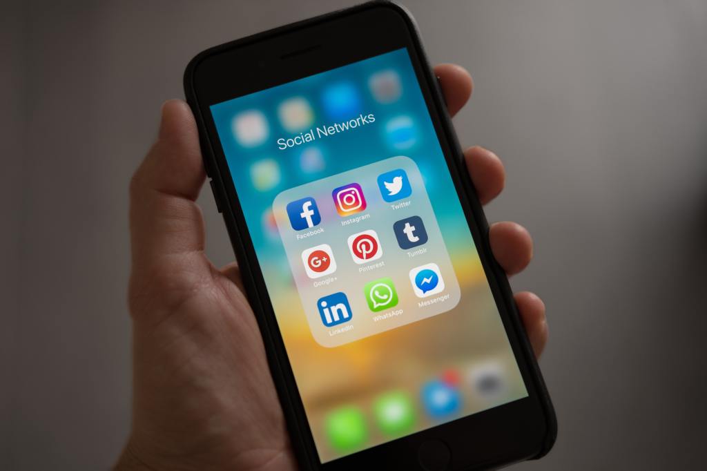 Phone with social media buttons