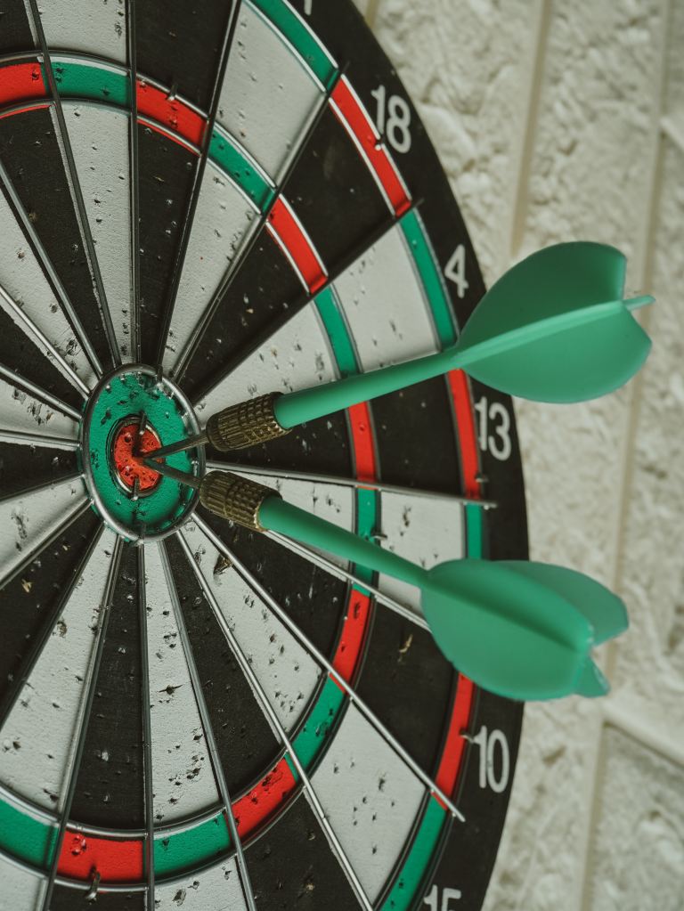 Darts in the center of a target